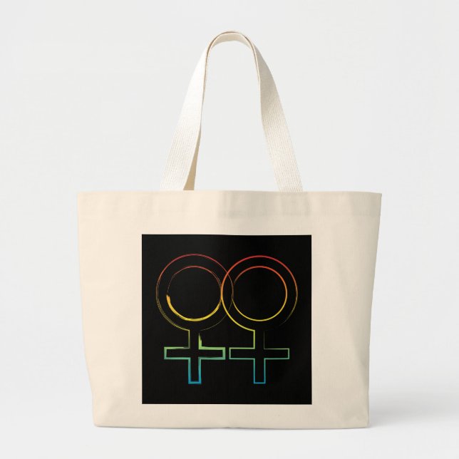 Grand Tote Bag symbole lesbien (Devant)
