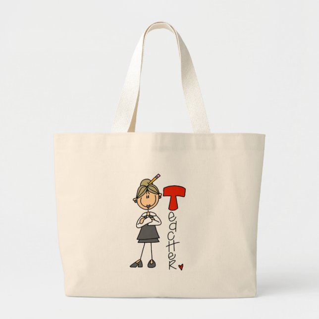 Grand Tote Bag T est pour le professeur (Devant)