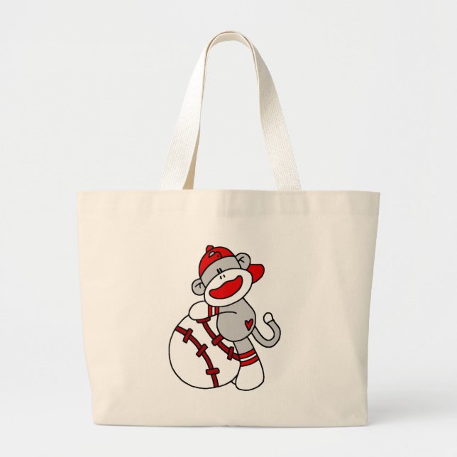 Grand Tote Bag T-shirts et cadeaux de base-ball de singe de (Devant)
