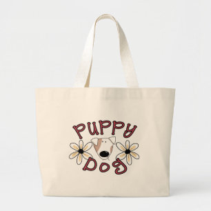 Grand Tote Bag T-shirts et cadeaux de chiot de fleurs