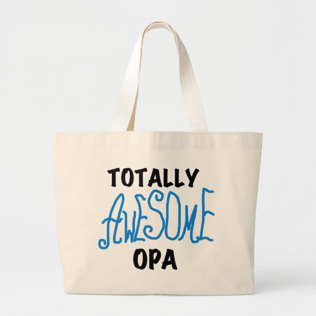 Grand Tote Bag T-shirts et cadeaux Opa bleu absolument géniaux (Devant)