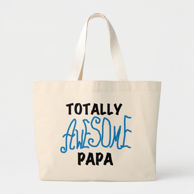Grand Tote Bag T-shirts et cadeaux Papa absolument géniaux (Devant)