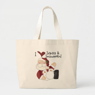 Grand Tote Bag T-shirts et cadeaux père Noël et Snowmen