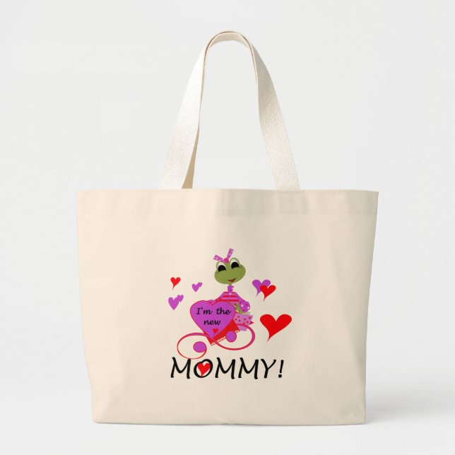 Grand Tote Bag T-shirts et cadeaux pour maman nouvelle grenouille (Devant)