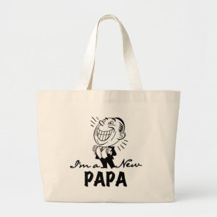 Grand Tote Bag T-shirts et cadeaux pour papa nouveau souriant