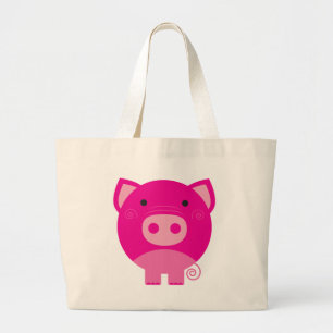 Grand Tote Bag T-shirts et cadeaux roses de porc