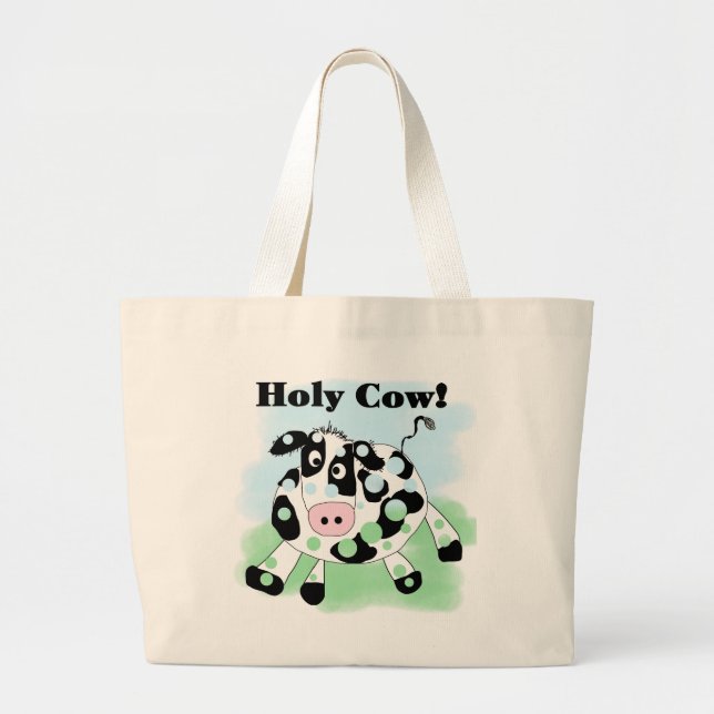 Grand Tote Bag T-shirts et cadeaux saints de vache (Devant)