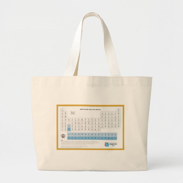 Grand Tote Bag Tableau périodique d'IUPAC nouveau (Devant)