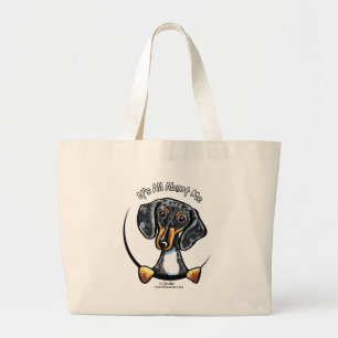 Grand Tote Bag Tachetez le teckel son tout environ je