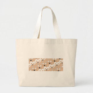 Grand Tote Bag Tan de motif de chat et de souris