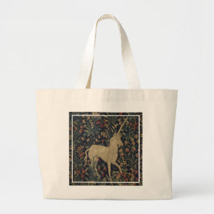 Grand Tote Bag Tapisserie allégorique de "Millefleurs" avec des