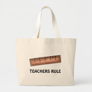 Grand Tote Bag Teachers Rule Teaching Wooden Ruler Teacher Tote