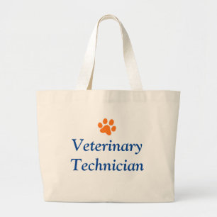Grand Tote Bag Technicien vétérinaire avec l'empreinte de patte