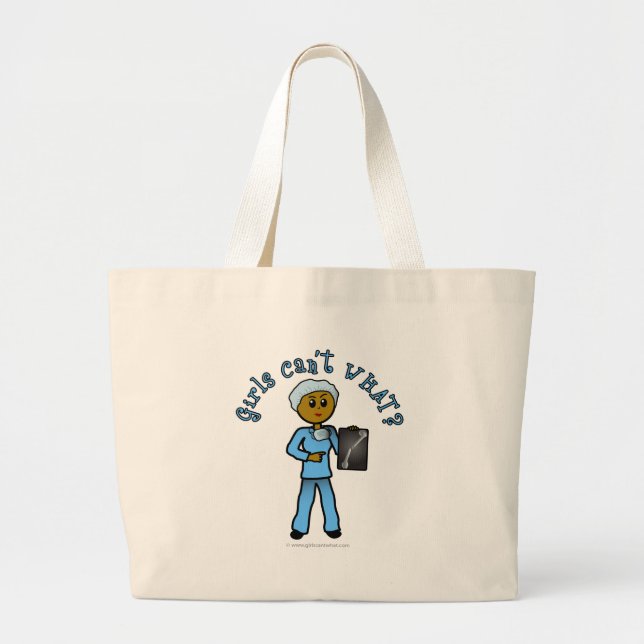 Grand Tote Bag Technologue en radioscopie féminine noire (Devant)