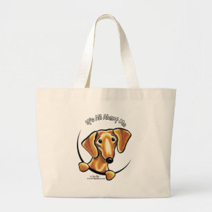 Grand Tote Bag Teckel rouge lisse son tout environ je