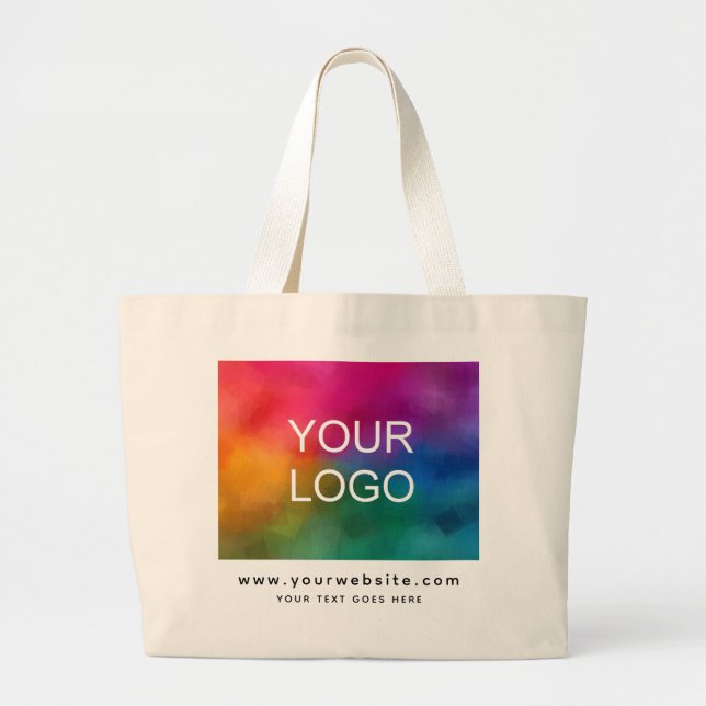 Grand Tote Bag Télécharger le logo Site Web Adresse Modèle promot (Devant)