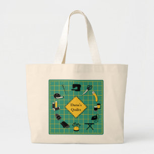 Grand Tote Bag Temps de courtepointe Personnalisez le Étiquette