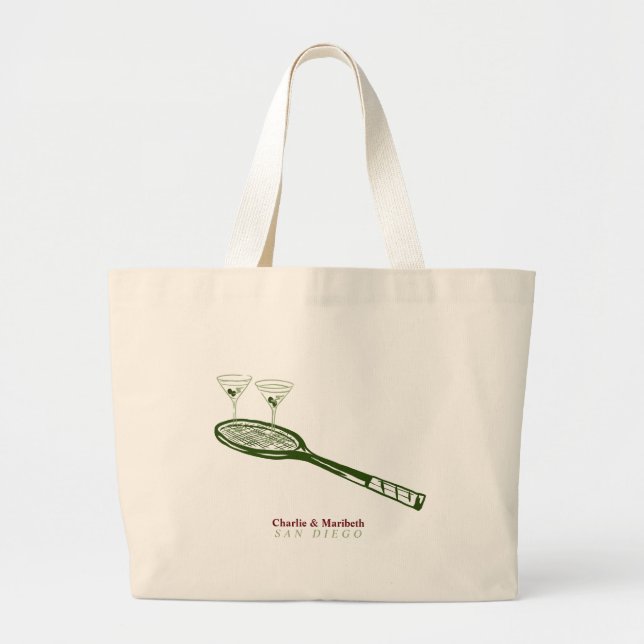 Grand Tote Bag tennis et martinis (Devant)