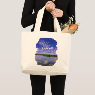 Grand Tote Bag Terre Notre maison Blue Summer Ciel et Eau