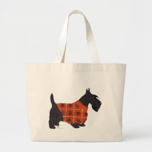 Grand Tote Bag Térrier Écossais dans un Pull