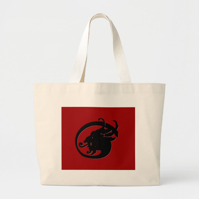 Grand Tote Bag Tête de démon (Devant)