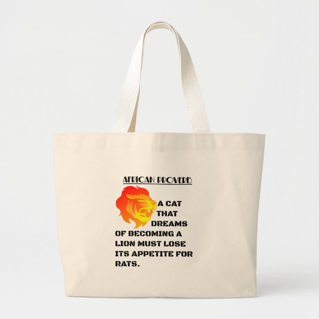Grand Tote Bag Tête de lion rugissant (Devant)