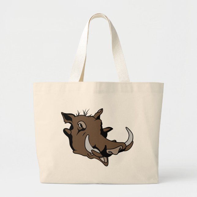Grand Tote Bag Tête de Warthog (Devant)
