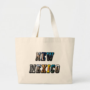 Grand Tote Bag Texte de l'image du Nouveau-Mexique