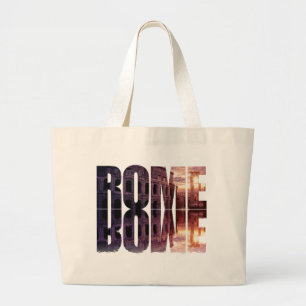 Grand Tote Bag Texte de Rome avec souvenir du Colisée