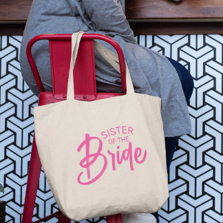Grand Tote Bag Texte personnalisé de la mariée