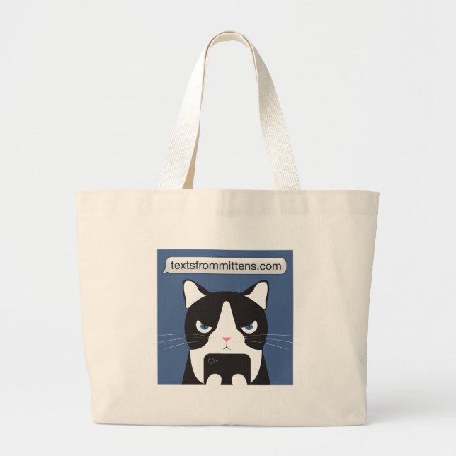 Grand Tote Bag Textes de l'éléphant Fourre-tout de mitaines (Devant)