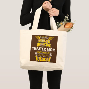 Grand Tote Bag Théâtre Maman Idée Amusante Mondes Meilleur Théâtr