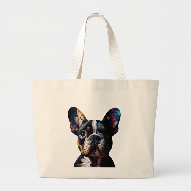 Grand Tote Bag Théorie des couleurs Frenchie (Devant)
