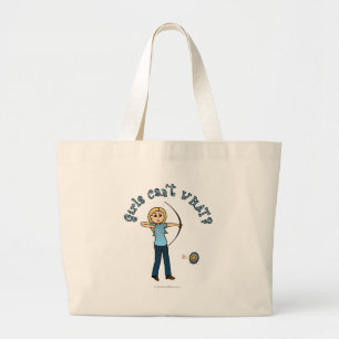 Grand Tote Bag Tir à l'arc blond en bleu
