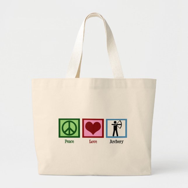 Grand Tote Bag Tir à l'arc Peace Love (Devant)