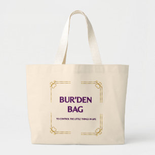 GRAND TOTE BAG TOILE OR VIOLET NATUREL FEMME JUMBO BUR'DEN