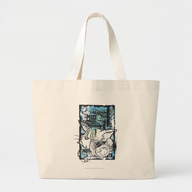 Grand Tote Bag Tom et Jerry Grimey (Devant)