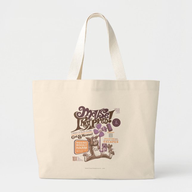 Grand Tote Bag Tom et Jerry Mouse piégés (Devant)