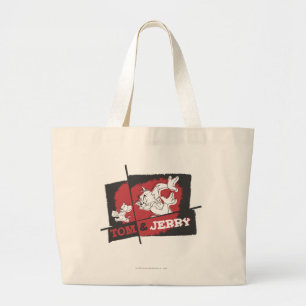 Grand Tote Bag Tom et Jerry rouges et noirs