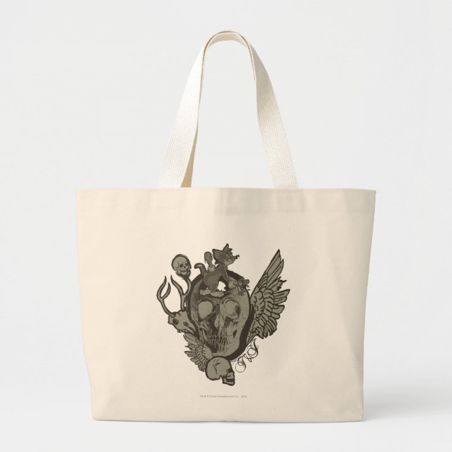 Grand Tote Bag Tom et Jerry Skull (Devant)
