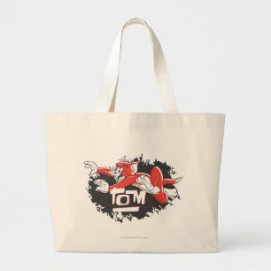 Grand Tote Bag Tom Logo noir et rouge