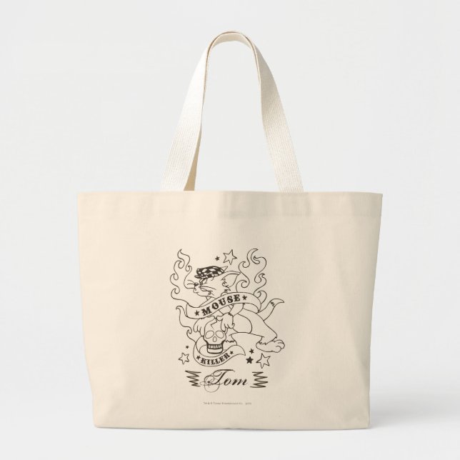 Grand Tote Bag Tom Souris Tueur Tatouage 1 (Devant)
