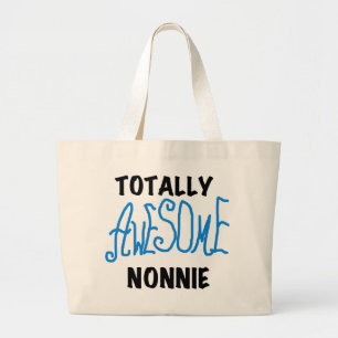 Grand Tote Bag Totalement génial Nonnie Blue Text Tshirts et cade