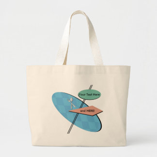 Grand Tote Bag Totes personnalisées les années 50 Diner Personnal