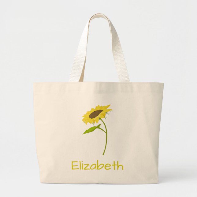 Grand Tote Bag Tournesol jaune (Devant)