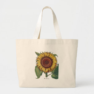 Grand Tote Bag Tournesol Vintage Damas Fond d'écran Collage