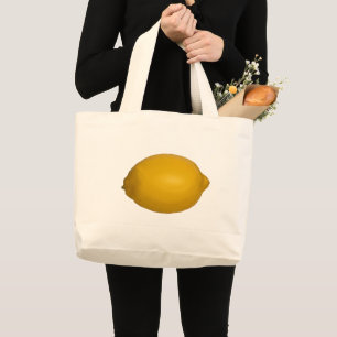 Grand Tote Bag Toute Ripe Jaune Citron Peinture Grocery Totes