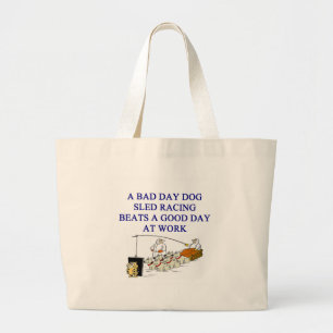 Grand Tote Bag traîneau de chien emballant l'amant d'iditarod