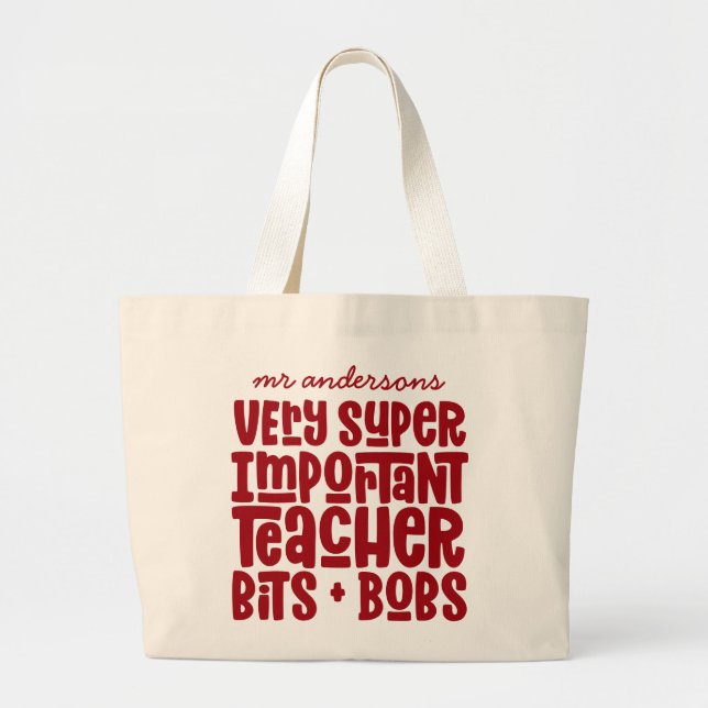 Grand Tote Bag Très important professeur de typographie moderne c (Devant)