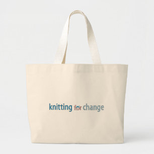 Grand Tote Bag Tricotant pour le changement, fourre-tout